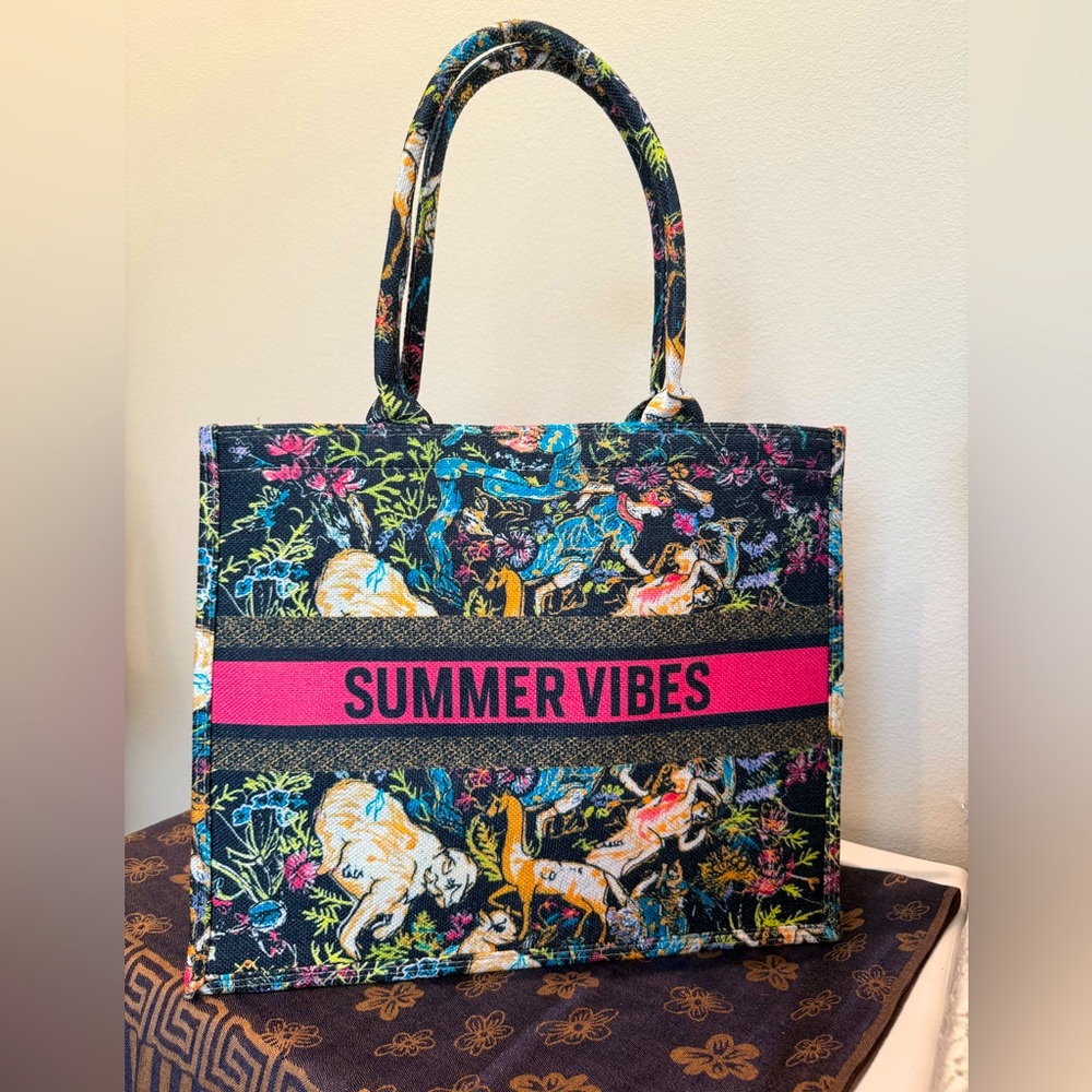 Summer Vibes Multicolor Tote Bag